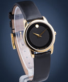  Shop Authentic Movado Museum Classic Black Dial Black Leather Strap Watch For Women - 0606877 - Luxxuri
