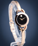  Shop Authentic Movado Rondiro 22mm Black Dial Rose Gold Steel Strap Watch For Women - 0607065 - Luxxuri