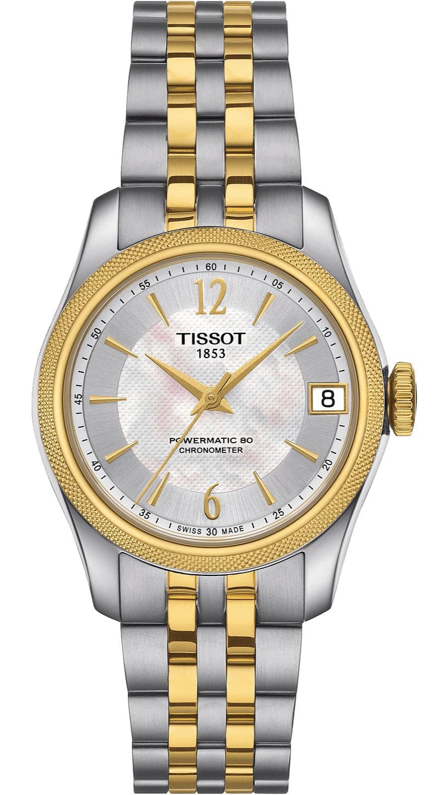  Shop Authentic Tissot Ballade Powermatic 80 Mother of Pearl Silver Dial Two Tone Steel Strap Watch For Women - T108.208.22.117.00 - Luxxuri