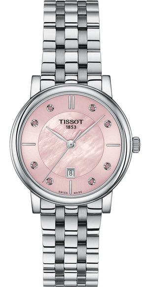  Shop Authentic Tissot Carson Premium Lady Mother of Pearl Pink Dial Silver Steel Strap Watch For Women - T122.210.11.159.00 - Luxxuri