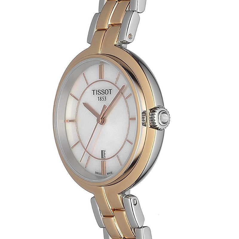  Shop Authentic Tissot T Lady Flamingo Mother of Pearl White Dial Two Tone Steel Strap Watch For Women - T094.210.22.111.00 - Luxxuri