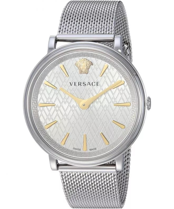  Shop Authentic Versace V-Circle Quartz Silver Dial Silver Mesh Strap Watch for Women - VBP050017 - Luxxuri