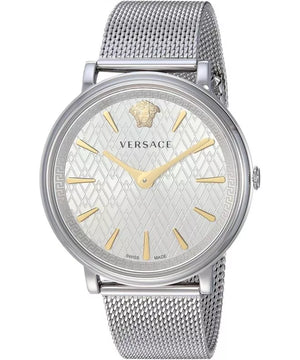  Shop Authentic Versace V-Circle Quartz Silver Dial Silver Mesh Strap Watch for Women - VBP050017 - Luxxuri