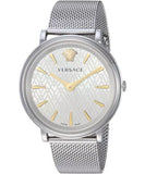  Shop Authentic Versace V-Circle Quartz Silver Dial Silver Mesh Strap Watch for Women - VBP050017 - Luxxuri