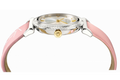 Versace V-Motif Silver Dial Pink Leather Strap Watch for Women - VERE00118