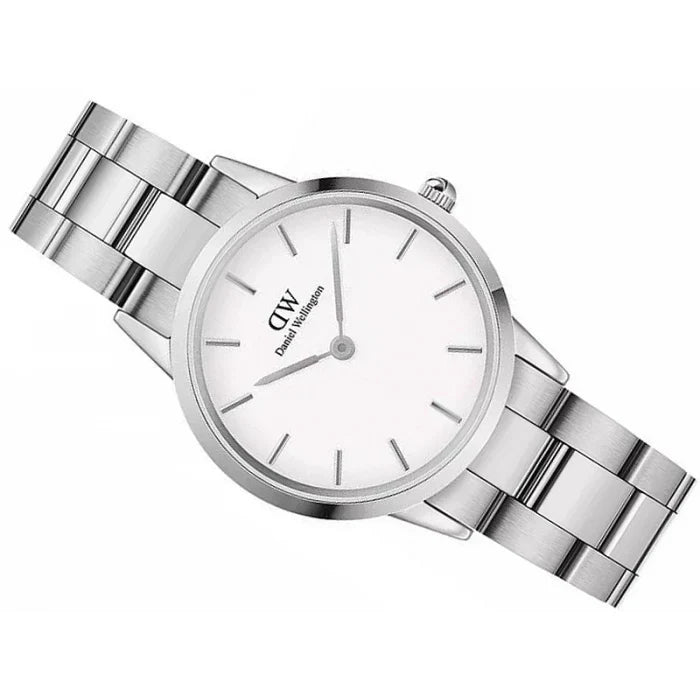  Shop Authentic Daniel Wellington Iconic Link White Dial Silver Steel Strap Watch For Women - DW00100205 - Luxxuri