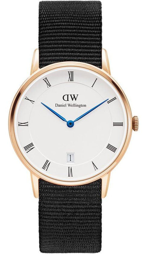  Shop Authentic Daniel Wellington Dapper Cornwall White Dial Black Nylon Strap Watch For Women - DW00100263 - Luxxuri