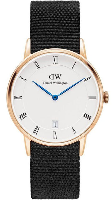  Shop Authentic Daniel Wellington Dapper Cornwall White Dial Black Nylon Strap Watch For Women - DW00100263 - Luxxuri