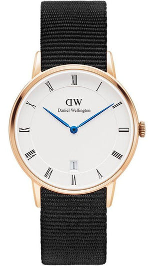  Shop Authentic Daniel Wellington Dapper Cornwall White Dial Black Nylon Strap Watch For Women - DW00100263 - Luxxuri