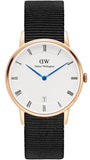 Shop Authentic Daniel Wellington Dapper Cornwall White Dial Black Nylon Strap Watch For Women - DW00100263 - Luxxuri