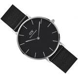  Shop Authentic Daniel Wellington Petite Ashfield Black Dial Black Mesh Strap Watch For Women - DW00100308 - Luxxuri