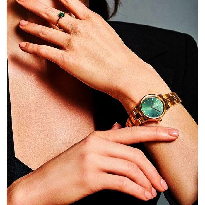  Shop Authentic Daniel Wellington Iconic Link Emerald Green Dial Rose Gold Steel Strap Watch For Women - DW00100421 - Luxxuri