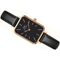  Shop Authentic Daniel Wellington Quadro Sheffield Black Dial Black Leather Strap Watch For Women - DW00100435 - Luxxuri