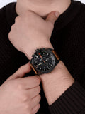 Shop Authentic Diesel Mega Chief Quartz Chronograph Brown Leather Strap Watch For Men - DZ4343 - Luxxuri