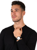  Shop Authentic Emporio Armani Luigi White Dial Black Mesh Bracelet Watch For Men - AR11046 - Luxxuri