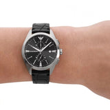  Shop Authentic Emporio Armani Claudio Chronograph Black Dial Black Leather Strap Watch For Men - AR11542 - Luxxuri