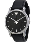  Shop Authentic Emporio Armani Classic Quartz Black Dial Black Leather Strap Watch For Men - AR1692 - Luxxuri
