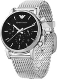  Shop Authentic Emporio Armani Luigi Chronograph Black Dial Silver Mesh Bracelet Watch For Men - AR1811 - Luxxuri