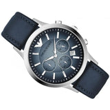  Shop Authentic Emporio Armani Classic Chronograph Blue Dial Blue Leather Strap Watch For Men - AR2473 - Luxxuri