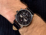  Shop Authentic Tommy Hilfiger Evan Black Dial Black Leather Strap Watch for Men - 1710395 - Luxxuri