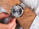  Shop Authentic Tommy Hilfiger Harrison Quartz Grey Dial Silver Mesh Bracelet Watch for Men - 1790877 - Luxxuri