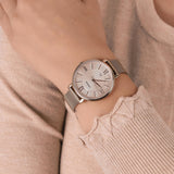  Shop Authentic Fossil Jacqueline Mother of Pearl White Dial Gold Mesh Strap Watch for Women - ES4352 - Luxxuri