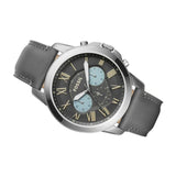  Shop Authentic Fossil Grant Chronograph Gunmetal Grey Dial Grey Leather Strap Watch for Men - FS5183 - Luxxuri