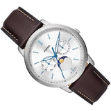  Shop Authentic Fossil Neutra Minimalist Moonphase Silver Dial Brown Leather Strap Watch for Men - FS5905 - Luxxuri