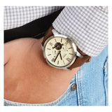  Shop Authentic Fossil Townsman Automatic White Dial Brown Leather Strap Watch for Men - ME3064 - Luxxuri