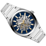  Shop Authentic Fossil Everett Automatic Skeleton Blue Dial Silver Steel Strap Watch for Men - ME3220 - Luxxuri