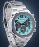  Shop Authentic Guess Empire Chronograph Quartz Sky Blue Dial Silver Steel Strap Watch For Men - GW0489G3 - Luxxuri