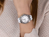  Shop Authentic Guess Sparkling Silver Dial White Rubber Strap Watch For Women - GW0032L1 - Luxxuri