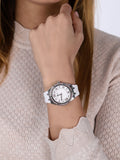  Shop Authentic Guess Sparkling Silver Dial White Rubber Strap Watch For Women - GW0032L1 - Luxxuri