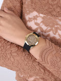  Shop Authentic Guess Clarity Gold Dial Black Silicone Strap Watch for Women - GW0109L1 - Luxxuri