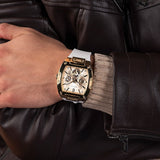  Shop Authentic Guess Phoenix Multifunction Gold Dial White Leather Strap Watch for Men - GW0202G6 - Luxxuri