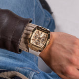  Shop Authentic Guess Phoenix Multifunction Gold Dial White Leather Strap Watch for Men - GW0202G6 - Luxxuri