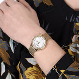  Shop Authentic Guess Chelsea Crystals Mother of Pearl White Dial Gold Mesh Bracelet Watch For Women - W0647L7 - Luxxuri