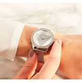  Shop Authentic Guess Tri Glitz Quartz Silver Dial Silver Mesh Bracelet Watch For Women - W1142L1 - Luxxuri