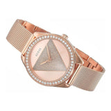  Shop Authentic Guess Tri Glitz Quartz Diamonds Rose Gold Dial Rose Gold Mesh Bracelet Watch For Women - W1142L4 - Luxxuri