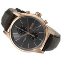  Shop Authentic Hugo Boss Jet Grey Dial Brown Leather Strap Watch for Men - 1513281 - Luxxuri