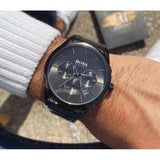  Shop Authentic Hugo Boss Onyx Black Dial Black Leather Strap Watch for Men - 1513367 - Luxxuri