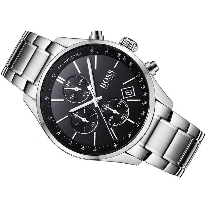  Shop Authentic Hugo Boss Grand Prix Black Dial Silver Steel Strap Watch for Men - 1513477 - Luxxuri
