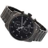  Shop Authentic Hugo Boss Skymaster Chronograph Black Dial Black Steel Strap Watch for Men - 1513785 - Luxxuri