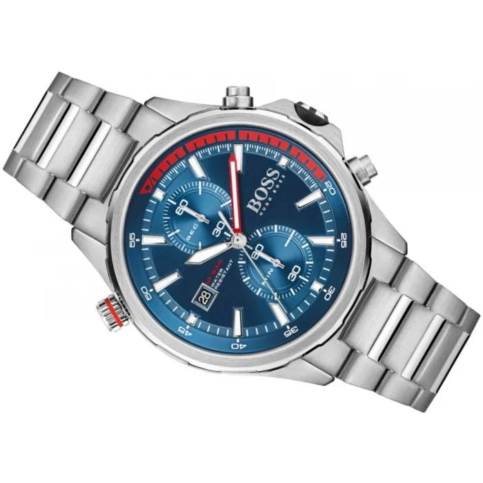  Shop Authentic Hugo Boss Globetrotter Blue Dial Silver Steel Strap Watch for Men - 1513823 - Luxxuri