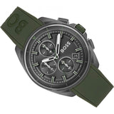  Shop Authentic Hugo Boss Volane Chronograph Grey Dial Green Rubber Strap Watch For Men - 1513952 - Luxxuri