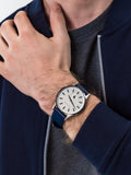  Shop Authentic Emporio Armani Renato White DIal Blue Leather Strap Watch For Men - AR11119 - Luxxuri