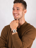  Shop Authentic Fossil Grant Automatic Beige Skeleton Dial Brown Leather Strap Watch for Men - ME3099 - Luxxuri