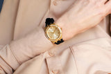  Shop Authentic Guess Cosmo Diamonds Gold Dial Black Rubber Strap Watch for Women - GW0034L1 - Luxxuri