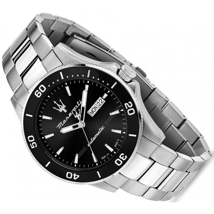  Shop Authentic Maserati Competizione Automatic Black Dial Silver Steel Strap Watch For Men - R8823100002 - Luxxuri