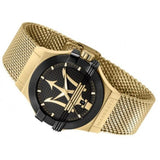  Shop Authentic Maserati Potenza Quartz Black Dial Gold Mesh Bracelet Watch For Men - R8853108006 - Luxxuri